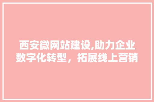 西安微网站建设,助力企业数字化转型，拓展线上营销新空间