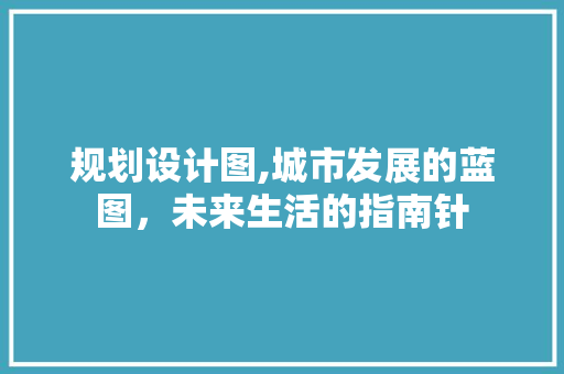 规划设计图,城市发展的蓝图，未来生活的指南针