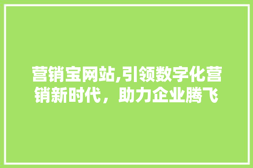 营销宝网站,引领数字化营销新时代，助力企业腾飞