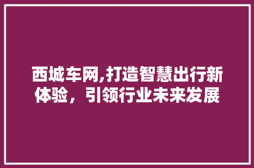 西城车网,打造智慧出行新体验，引领行业未来发展 西城车网,打造智慧出行新体验，引领行业未来发展 SEO关键词