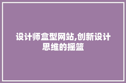 设计师盒型网站,创新设计思维的摇篮
