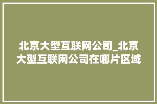 北京大型互联网公司_北京大型互联网公司在哪片区域。 北京大型互联网公司_北京大型互联网公司在哪片区域。 网站建设公司