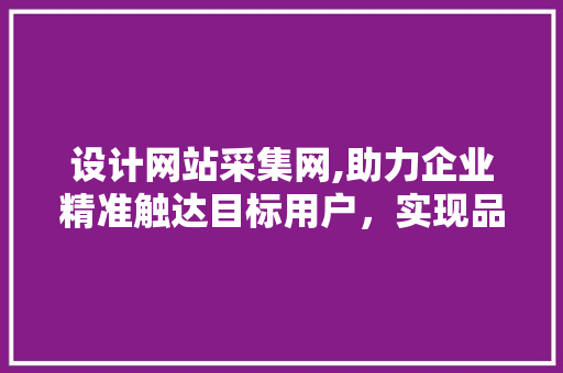 设计网站采集网,助力企业精准触达目标用户，实现品牌价值最大化 设计网站采集网,助力企业精准触达目标用户，实现品牌价值最大化 网站建设公司