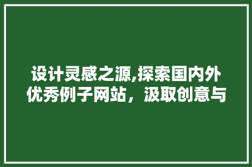 设计灵感之源,探索国内外优秀例子网站，汲取创意与智慧 设计灵感之源,探索国内外优秀例子网站，汲取创意与智慧 神马SEO