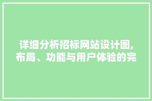 详细分析招标网站设计图,布局、功能与用户体验的完美结合
