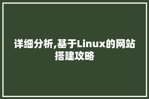 详细分析,基于Linux的网站搭建攻略