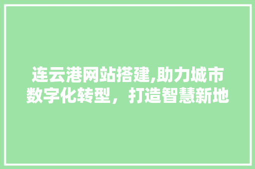连云港网站搭建,助力城市数字化转型，打造智慧新地标
