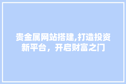 贵金属网站搭建,打造投资新平台，开启财富之门