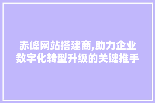 赤峰网站搭建商,助力企业数字化转型升级的关键推手 赤峰网站搭建商,助力企业数字化转型升级的关键推手 搜狗SEO