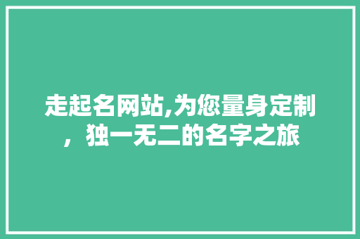走起名网站,为您量身定制，独一无二的名字之旅