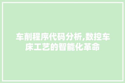 车削程序代码分析,数控车床工艺的智能化革命