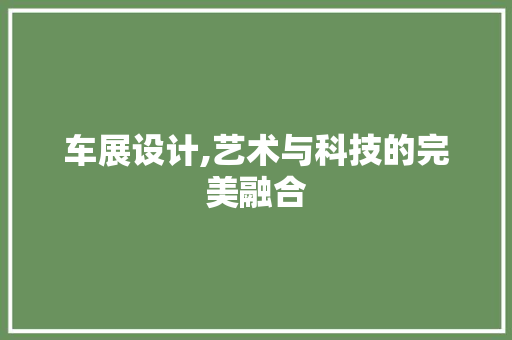 车展设计,艺术与科技的完美融合