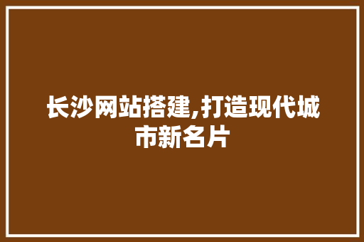 长沙网站搭建,打造现代城市新名片 长沙网站搭建,打造现代城市新名片 神马SEO