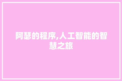 阿瑟的程序,人工智能的智慧之旅 阿瑟的程序,人工智能的智慧之旅 网站建设公司