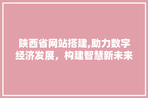 陕西省网站搭建,助力数字经济发展，构建智慧新未来
