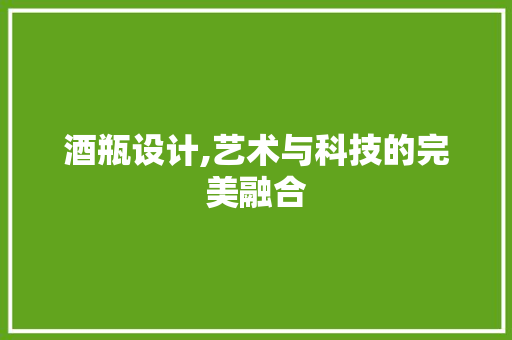 酒瓶设计,艺术与科技的完美融合