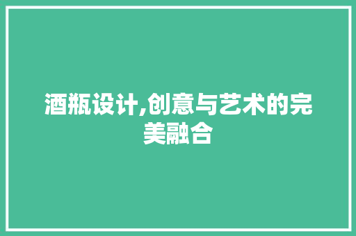 酒瓶设计,创意与艺术的完美融合