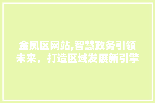 金凤区网站,智慧政务引领未来，打造区域发展新引擎