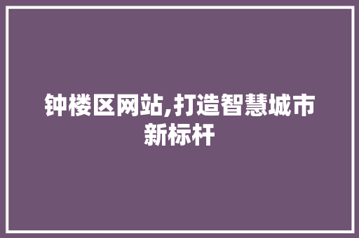 钟楼区网站,打造智慧城市新标杆 钟楼区网站,打造智慧城市新标杆 SEO关键词