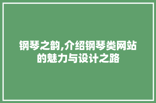 钢琴之韵,介绍钢琴类网站的魅力与设计之路