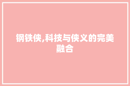 钢铁侠,科技与侠义的完美融合 钢铁侠,科技与侠义的完美融合 网站建设公司