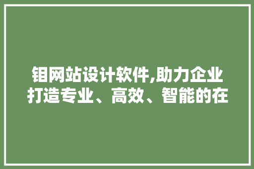 钼网站设计软件,助力企业打造专业、高效、智能的在线平台 钼网站设计软件,助力企业打造专业、高效、智能的在线平台 SEO关键词