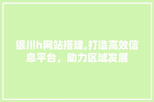 银川h网站搭建,打造高效信息平台，助力区域发展 银川h网站搭建,打造高效信息平台，助力区域发展 百度SEO
