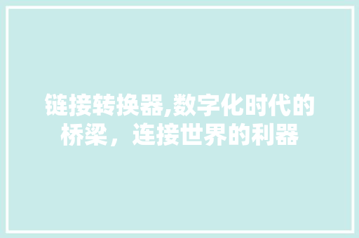 链接转换器,数字化时代的桥梁，连接世界的利器 链接转换器,数字化时代的桥梁，连接世界的利器 网站建设公司