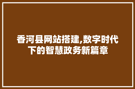 香河县网站搭建,数字时代下的智慧政务新篇章
