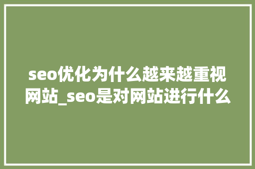seo优化为什么越来越重视网站_seo是对网站进行什么优化比较好?。 seo优化为什么越来越重视网站_seo是对网站进行什么优化比较好?。 SEO关键词