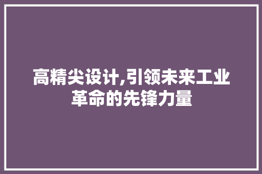 高精尖设计,引领未来工业革命的先锋力量
