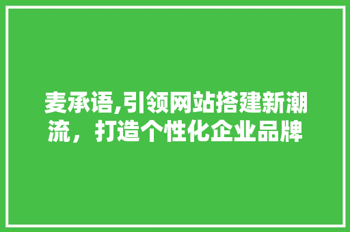 麦承语,引领网站搭建新潮流，打造个性化企业品牌 麦承语,引领网站搭建新潮流，打造个性化企业品牌 百度SEO