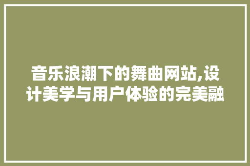 音乐浪潮下的舞曲网站,设计美学与用户体验的完美融合 音乐浪潮下的舞曲网站,设计美学与用户体验的完美融合 网站建设公司