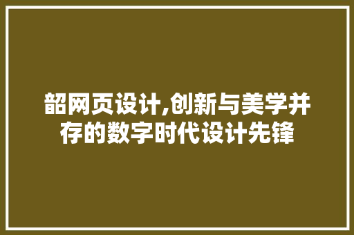韶网页设计,创新与美学并存的数字时代设计先锋 韶网页设计,创新与美学并存的数字时代设计先锋 神马SEO