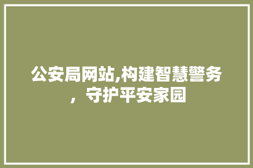 公安局网站,构建智慧警务，守护平安家园 公安局网站,构建智慧警务，守护平安家园 网站建设公司