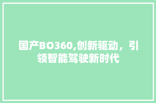 国产BO360,创新驱动，引领智能驾驶新时代 国产BO360,创新驱动，引领智能驾驶新时代 SEO关键词