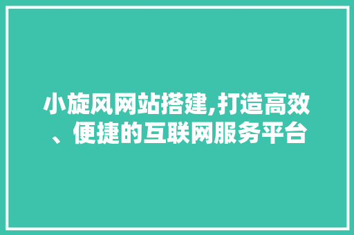 小旋风网站搭建,打造高效、便捷的互联网服务平台
