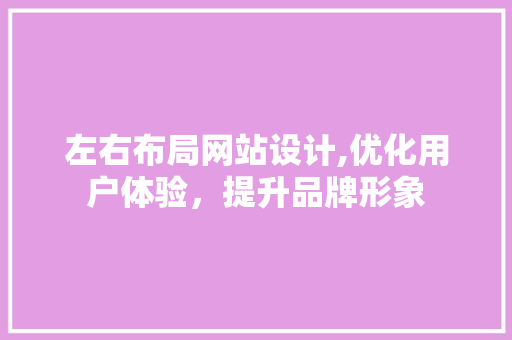 左右布局网站设计,优化用户体验，提升品牌形象 左右布局网站设计,优化用户体验，提升品牌形象 神马SEO