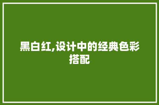 黑白红,设计中的经典色彩搭配 黑白红,设计中的经典色彩搭配 神马SEO
