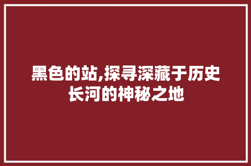 黑色的站,探寻深藏于历史长河的神秘之地