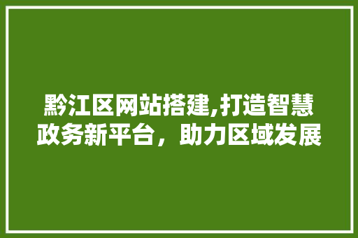 黔江区网站搭建,打造智慧政务新平台，助力区域发展