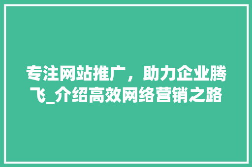 专注网站推广，助力企业腾飞_介绍高效网络营销之路 专注网站推广，助力企业腾飞_介绍高效网络营销之路 SEO关键词