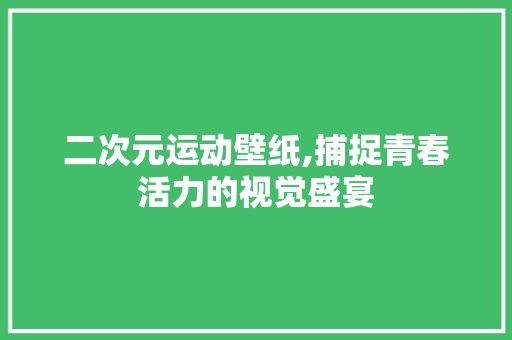 二次元运动壁纸,捕捉青春活力的视觉盛宴 二次元运动壁纸,捕捉青春活力的视觉盛宴 搜狗SEO