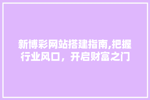 新博彩网站搭建指南,把握行业风口，开启财富之门