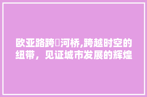 欧亚路跨浐河桥,跨越时空的纽带，见证城市发展的辉煌