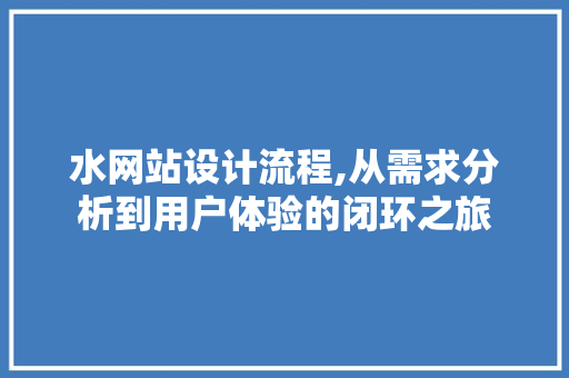 水网站设计流程,从需求分析到用户体验的闭环之旅 水网站设计流程,从需求分析到用户体验的闭环之旅 搜狗SEO