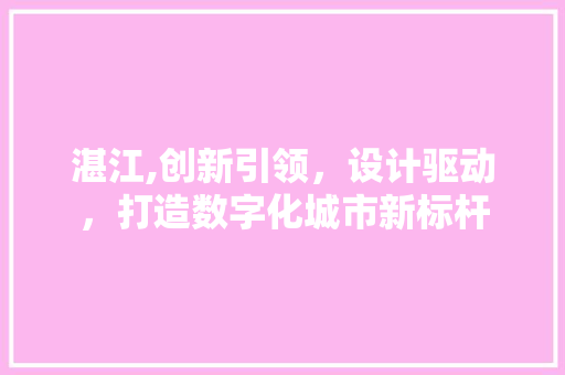 湛江,创新引领，设计驱动，打造数字化城市新标杆