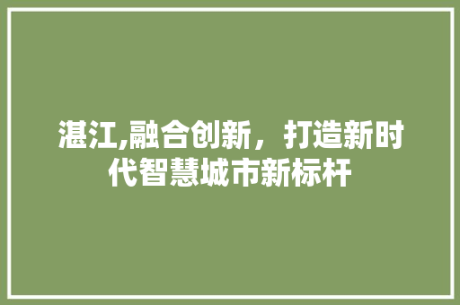 湛江,融合创新，打造新时代智慧城市新标杆 湛江,融合创新，打造新时代智慧城市新标杆 SEO关键词