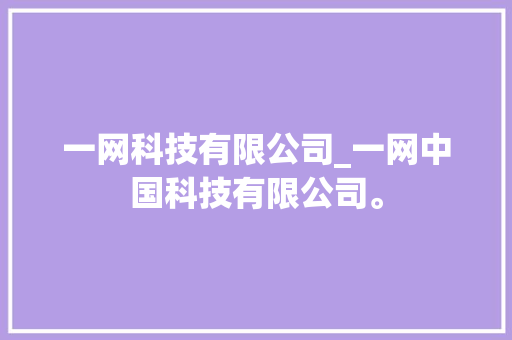 一网科技有限公司_一网中国科技有限公司。 一网科技有限公司_一网中国科技有限公司。 网站建设公司