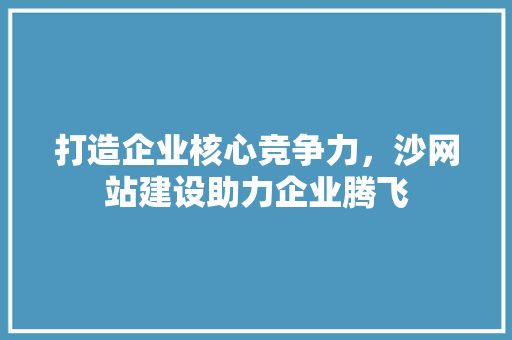 打造企业核心竞争力，沙网站建设助力企业腾飞 打造企业核心竞争力，沙网站建设助力企业腾飞 百度SEO